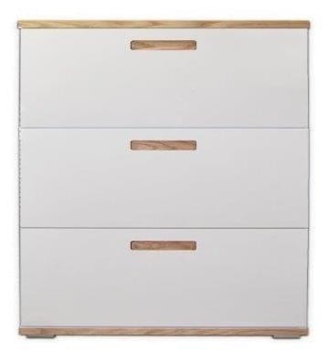 Szafka na buty Bueno duża złożona biały mat/dąb naturalny