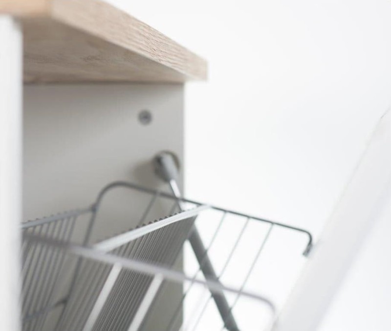 Szafka na buty Bueno biały mat/dąb naturalny