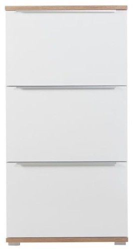 Szafka na buty Bueno złożona biały mat/dąb naturalny