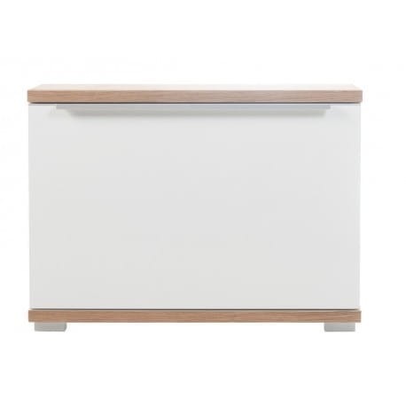 Bueno szafka na obuwie z siedziskiem biały mat/dąb naturalny