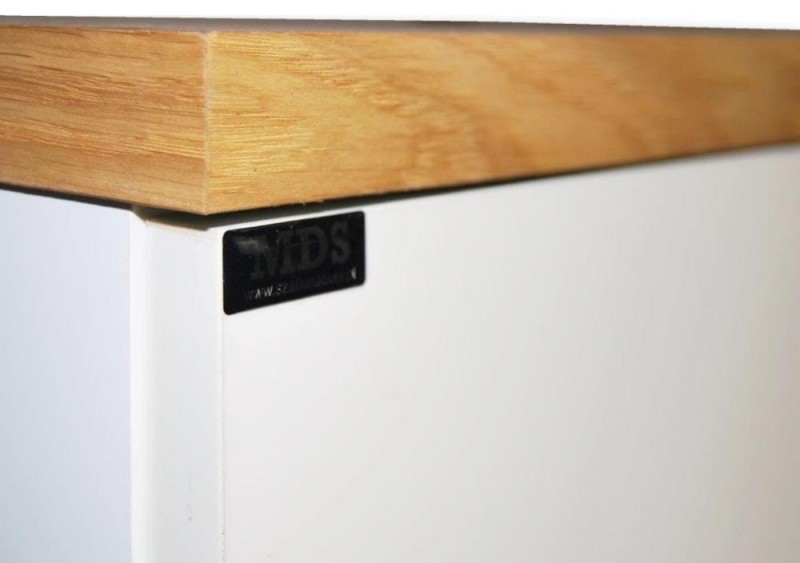 Szafka na buty Bueno z szufladą biały mat/dąb naturalny