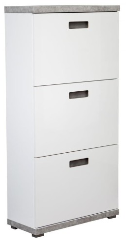 Szafka na buty Bueno złożona biały połysk/beton