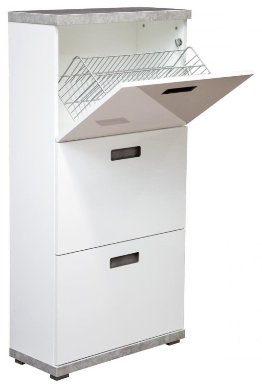 Szafka na buty Bueno biały połysk/beton