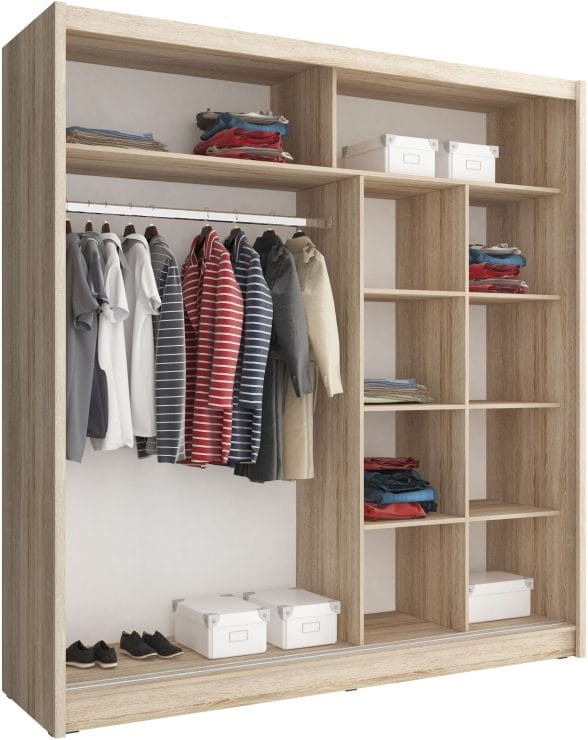 Szafa przesuwna Alaska 200cm dąb sonoma bez kontenerka