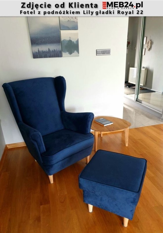 Fotel uszak Lily gładki z podnóżkiem -  zdjęcie od klienta