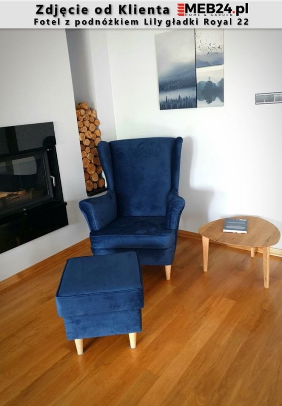 Fotel uszak Lily gładki z podnóżkiem -  zdjęcie od klienta