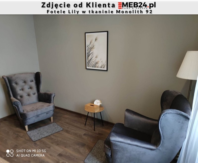 Fotel uszak Lily gładki z podnóżkiem -  zdjęcie od klienta