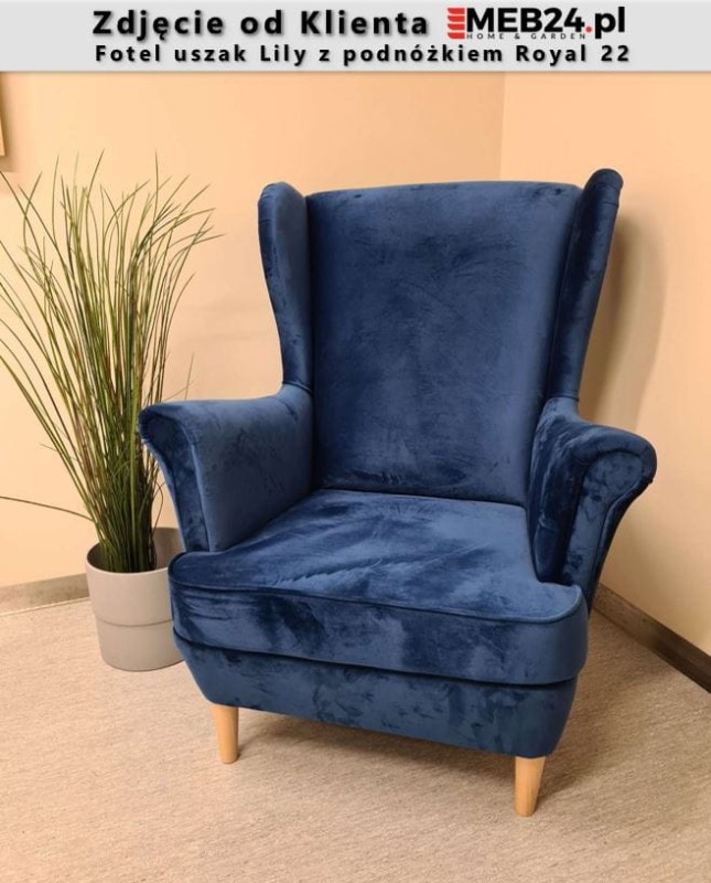Fotel uszak Lily w stylu skandynawskim - zdjęcie klienta