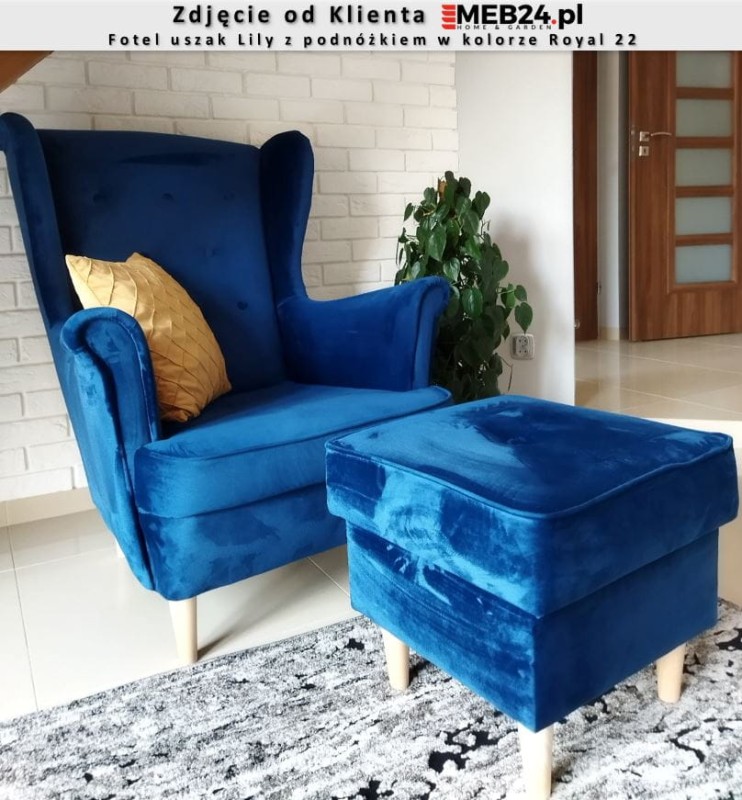 Fotel uszak Lily w stylu skandynawskim - zdjęcie klienta