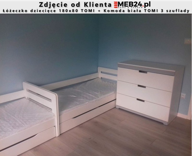 Komoda TOMI 3 szuflady + Łóżeczko dziecięce 180x80 TOMI - zdjęcie klienta