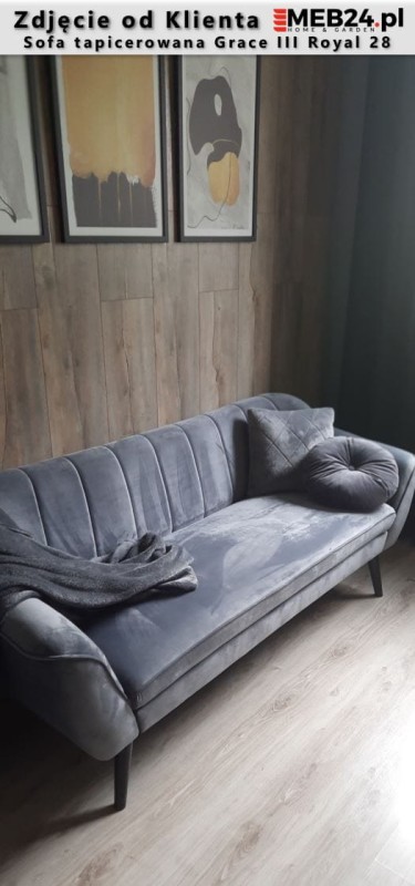 Sofa tapicerowana Grace III w stylu skandynawskim - zdjęcie klienta