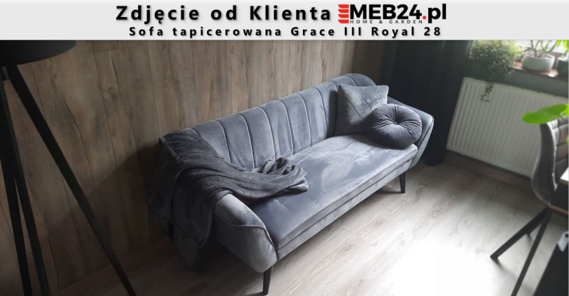 Sofa tapicerowana Grace III w stylu skandynawskim - zdjęcie klienta