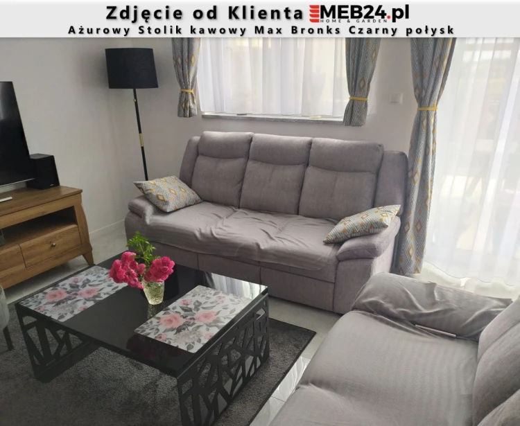 Ażurowy Stolik kawowy Max Bronks Czarny połysk - zdjęcie od klienta