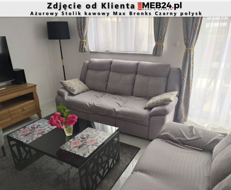 Ażurowy Stolik kawowy Max Bronks Czarny połysk - zdjęcie od klienta