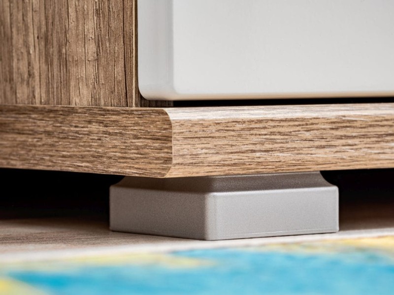 Szafka RTV SANDER dąb monument & biały MDF połysk