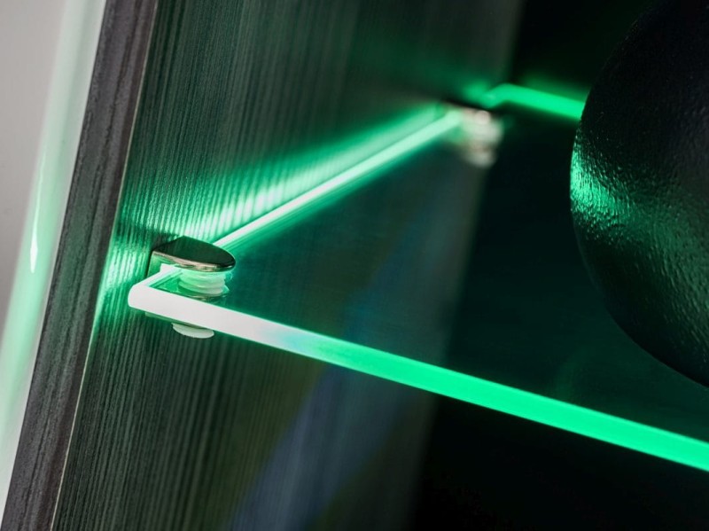 Witryna lewa/prawa SOLIDO TWIN sosna norweska czarna/biały MDF połysk