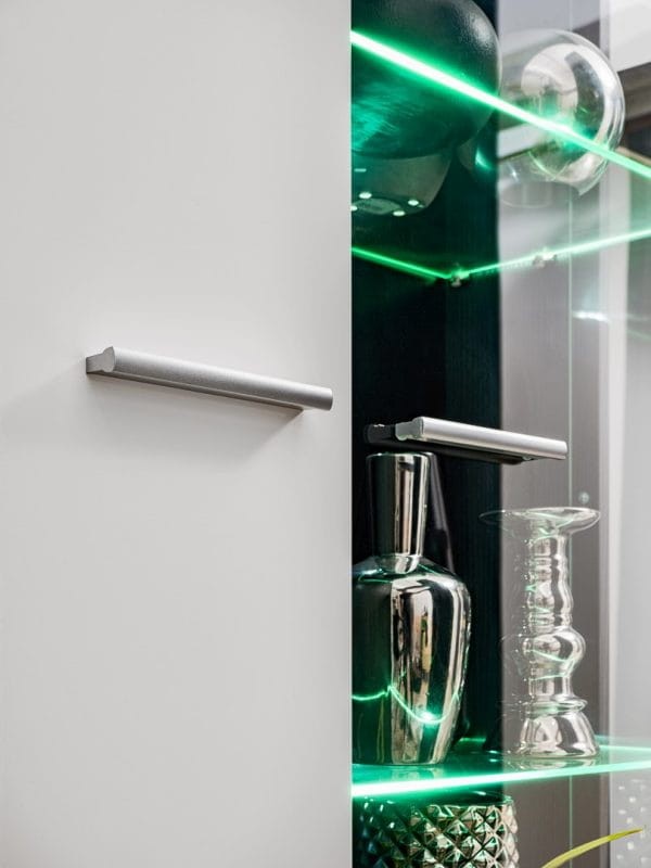 Witryna lewa/prawa SOLIDO TWIN sosna norweska czarna/biały MDF połysk