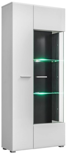 Witryna lewa/prawa SOLIDO TWIN sosna norweska czarna/biały MDF połysk