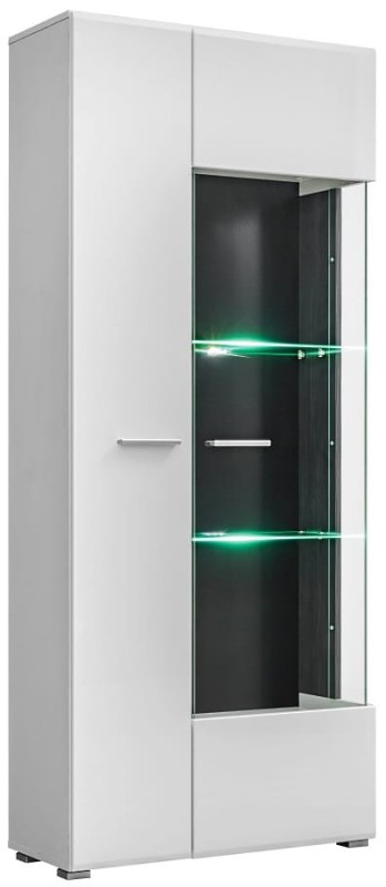 Witryna lewa/prawa SOLIDO TWIN sosna norweska czarna/biały MDF połysk