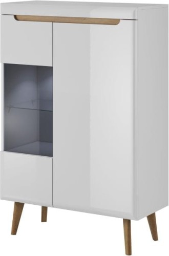 Witryna niska Nordi biały / dąb riviera