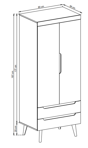Szafa Nordi biały / dąb riviera