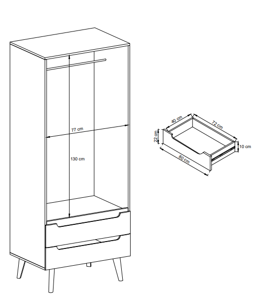 Szafa Nordi biały / dąb riviera