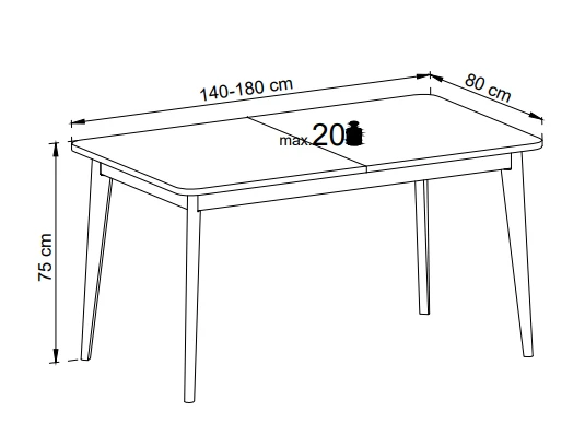 Stół Nordi rozkładany 140-180cm