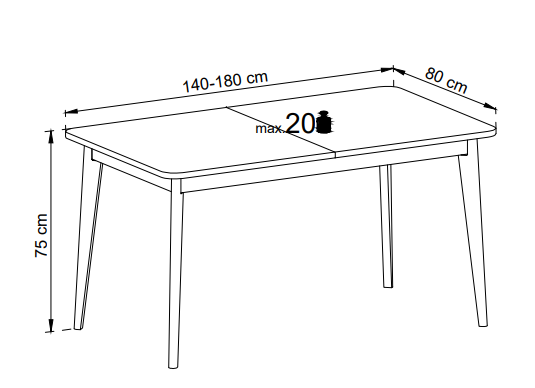 Stół Nordi rozkładany 140-180cm