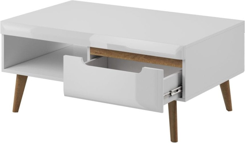 Stolik kawowy Nordi biały / dąb riviera