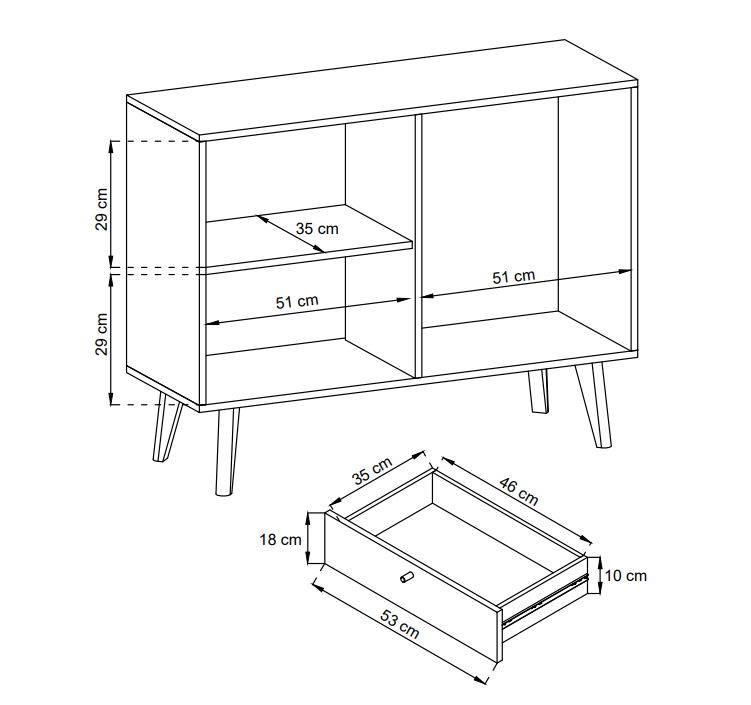 Komoda Primo 107cm z szufladami
