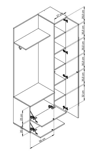 Garderoba Green biała