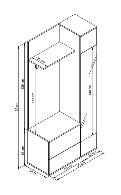 Garderoba Green biała