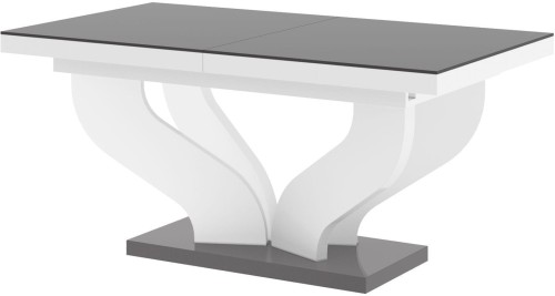 Stół rozkładany VIVA 160-256 Szaro-biały połysk