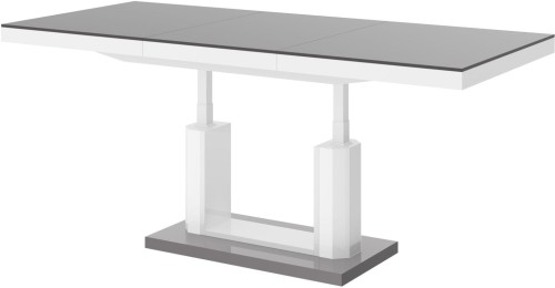 Ławostół podnoszony rozkładany QUADRO LUX 120 - 170 cm Szaro-biały mat