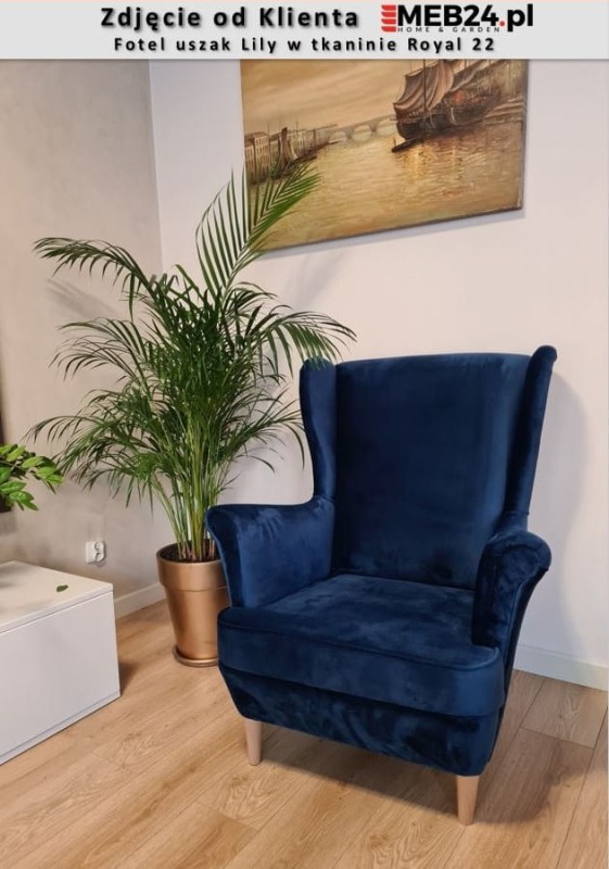 Fotel uszak Lily w stylu skandynawskim - zdjęcie klienta