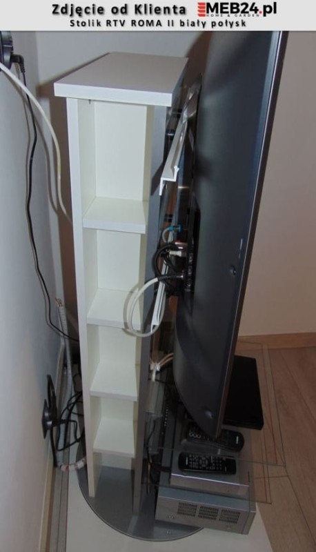 Stolik RTV ROMA II biały połysk - zdjęcie od klienta