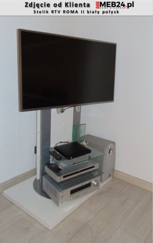 Stolik RTV ROMA II biały połysk - zdjęcie od klienta