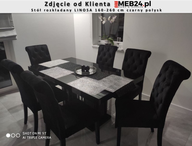 Stół rozkładany LINOSA 160-260 czarny połysk - zdjęcie od klienta MEB24.PL