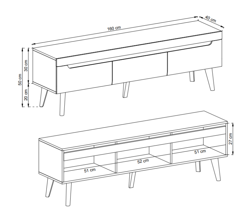 Szafka RTV Nordi 160cm dąb artisan