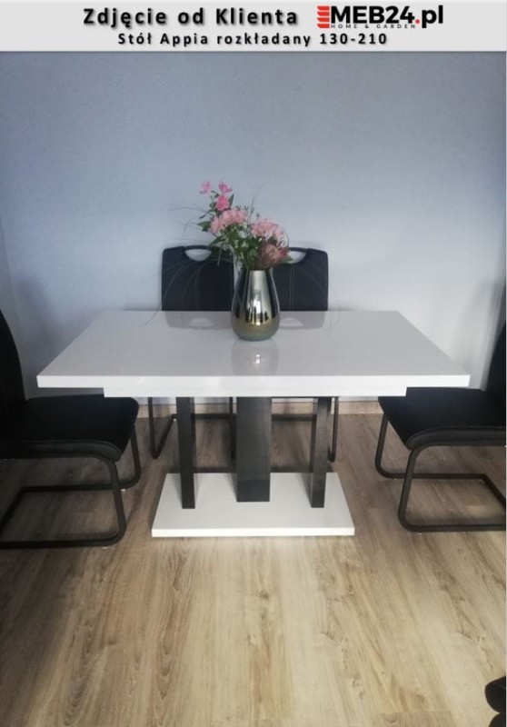 Stół Appia rozkładany 130-210 biały połysk - zdjęcie od klienta