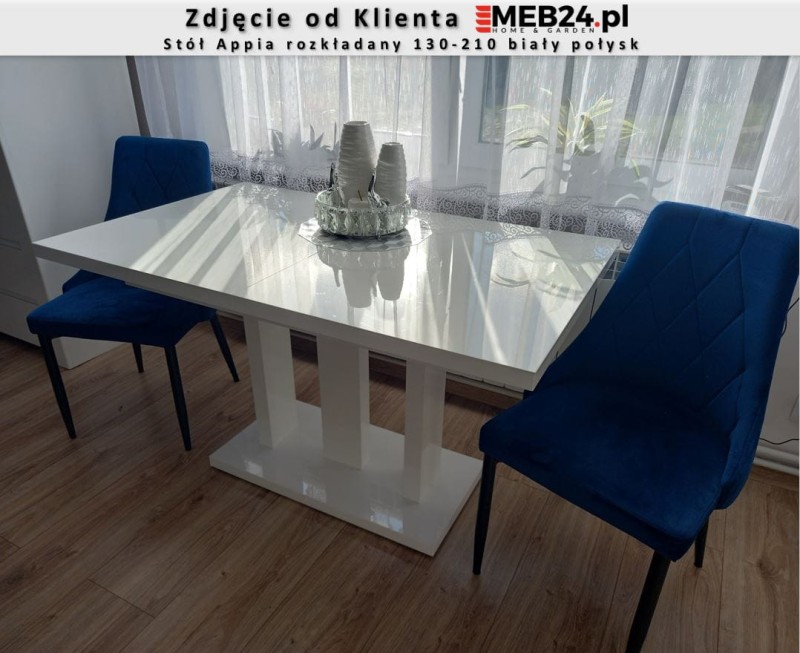 Stół Appia rozkładany 130-210 biały połysk - zdjęcie od klienta