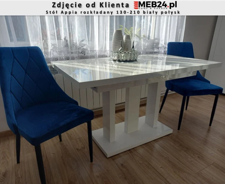 Stół Appia rozkładany 130-210 biały połysk - zdjęcie od klienta