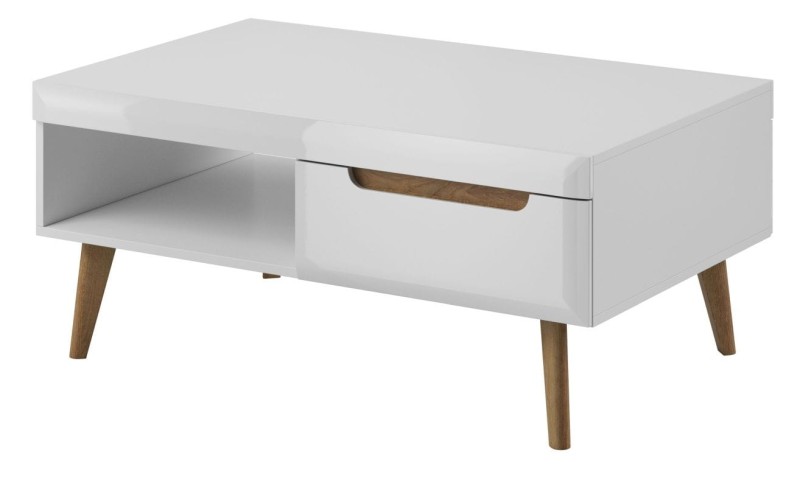 Stolik kawowy Nordi biały / dąb riviera