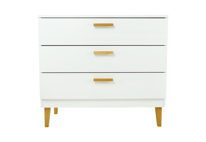 Komoda biała KUBI 3 szuflady