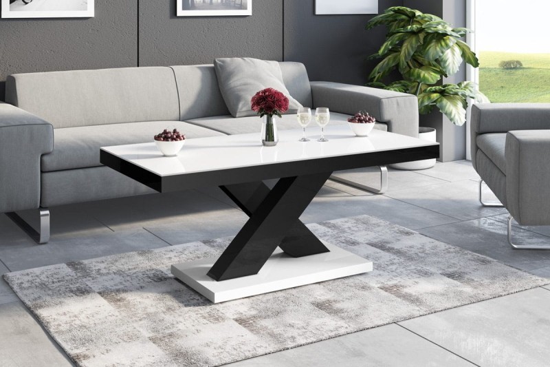 Ława XENON MINI 120 cm Biało-czarny połysk