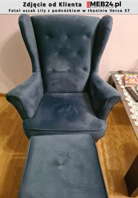 Podnóżek tapicerowany Lily w stylu skandynawskim - zdjęcie od klienta