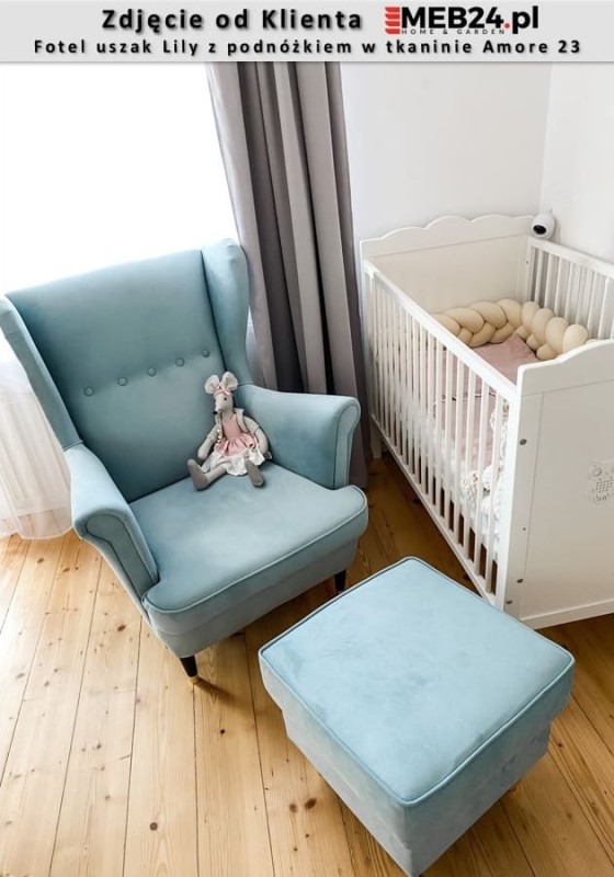 Podnóżek tapicerowany Lily w stylu skandynawskim - zdjęcie od klienta