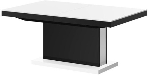 Ławostół MATERA MAX 120-170 Biało-czarny połysk