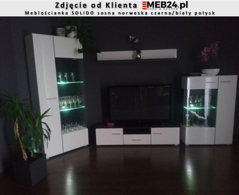 Meblościanka SOLIDO sosna norweska czarna/biały MDF połysk - Zdjęcie od klienta