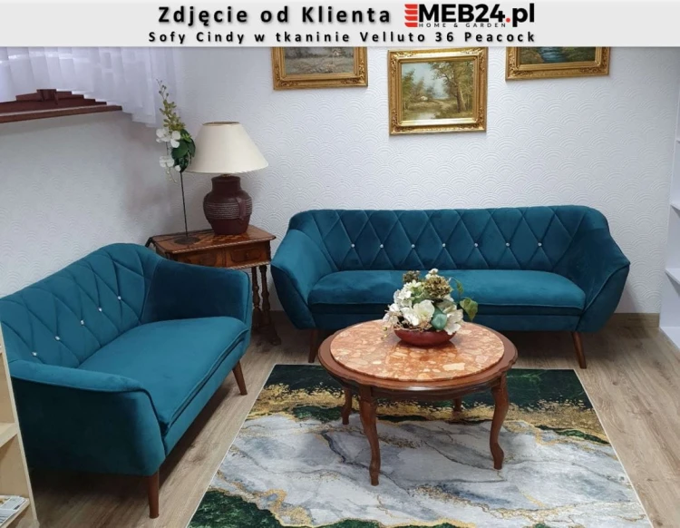 Sofa tapicerowana Cindy III w stylu skandynawskim - zdjęcie od klienta